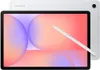 A white Samsung tablet with a stylus is shown from the front and back. Produktbild-Vorschau