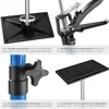 Collage of four close-up images showcasing features of a telescopic support pole. Náhled obrázku produktu