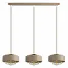 A product shot of a three-light pendant lamp. Produktbild-Vorschau