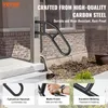A black handrail is mounted on a pillar next to a set of outdoor stairs, with close-up shots of its features at the bottom. Produktbild-Vorschau