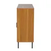 Side view of a wooden cabinet with black legs. Produktbild-Vorschau