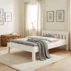 Futonbett Doppelbett 140x200 Doppelbett Massivholzbett weiß Produktbild-Vorschau 1