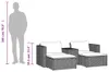 vidaXL 5-tlg. Garten-Sofagarnitur mit Kissen Grau Poly Produktbild-Vorschau 8