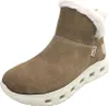 A single beige boot with white fur trim and a white sole is shown against a white background. Produktbild-Vorschau