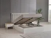Garnitur Doppelbett Schlafzimmer Bett Nachttische Grau Holz Produktbild-Vorschau 2