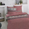 Traumschlaf Biber Bettwäsche Landhausherzen rot 155x220 cm Produktbild-Vorschau 3