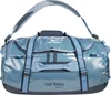 A blue duffel bag with straps against a white background. Produktbild-Vorschau