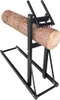 A log is held in a black metal stand for cutting. Anteprima dell’immagine prodotto