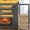 Peviasot Kaminholzregal 150 × 60 × 25 cm, Eisen, Schwarz, Produktbild-Vorschau 3