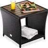 CASARIA® Beistelltisch Wetterfest Klein Holz Polyrattan Produktbild-Vorschau 1