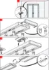 Diagrams illustrating the installation steps for a curtain rail system. Produktbild-Vorschau