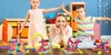 A woman and two children are playing with magnetic building blocks in a playroom. Náhled obrázku produktu