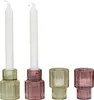 4er Set Kerzenständer Glas Rot Grün Stabkerzen Produktbild-Vorschau 1