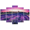5-teiliges leinwandbild lavendelfeld 150x100 cm Feeby lila Produktbild-Vorschau 3