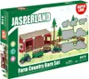 The image shows the packaging for a farm-themed toy set, featuring a barn, tractors, and farm animals. Produktbild-Vorschau