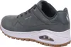A side view of a green Skechers sneaker. Voir les images du produit