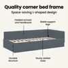 vidaXL Rohový rám postele s čelom tmavosivý 100 cm x 200 cm Náhľad obrázku produktu 6