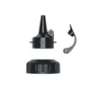 A black kitchen squeeze bottle cap and its components are shown against a white background. Produktbild-Vorschau
