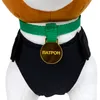Close-up of a plush dog toy's collar and harness. Produktbild-Vorschau