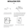 Diagrams illustrating the installation steps for a smart thermostat. Podgląd zdjęcia produktu
