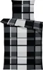 4 teilig Winter Bettwäsche 135x200 cm Kariert grau schwarz Produktbild-Vorschau 1