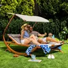 di volio Sonnenliege mit Dach Pionza - beige, Doppelliege Produktbild-Vorschau 8