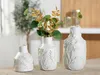 Gilde Vase, Flasche, "Fiore", Blumenmuster, Keramik, creme, Produktbild-Vorschau 2