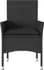 vidaXL Gartenstühle mit Kissen 2 Stk. Schwarz Poly Rattan Produktbild-Vorschau 5