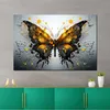 Modern Schmetterling Yellow Wandbild Leinwandbild Produktbild-Vorschau 2