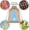 JMOCD 24PCS Easter Burlap with Drawstring,Oster Jutebeutel, Produktbild-Vorschau 3
