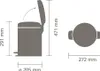 Brabantia Poubelle à pédale Newicon 5,0 L noir mat Voir les images du produit 5