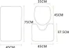 Diagram showing the dimensions of a three-piece bath mat set. Náhľad obrázku produktu