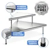 A three-tiered corner shelf made of stainless steel, with close-up views highlighting its features. Produktbild-Vorschau