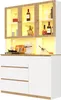 Merax Glasvitrine, mit LED-Beleuchtung, 3 Schubladen, 4 Produktbild-Vorschau 7