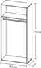 Kleiderschrank klein Weiß BASE 80 cm breit Produktbild-Vorschau 3