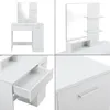 Frisierkommode mit Spiegel Schrank und Schublade Produktbild-Vorschau 5