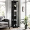 K-Möbel Glasvitrine stehend in Schwarz (176x37x33 cm) mit 4 Produktbild-Vorschau 1