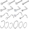 Nasenring Set 18-teilig, 20 Gauge Chirurgenstahl, Produktbild-Vorschau 1