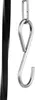 A close-up of a metal chain and hook attached to a black pole. Produktbild-Vorschau