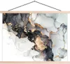 MuchoWow® Textilposter Marmor - Schwarz - Weiß - Gold - Produktbild-Vorschau 1