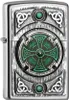 Accendino Zippo Celtic Green Cross antivento satin chrome Anteprima dell’immagine prodotto 6