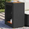 vidaXL Garten-Beistelltisch mit Holzplatte Schwarz Poly Produktbild-Vorschau 2