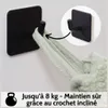 DEKAZIA® 4 černé samolepicí háčky – matné samolepicí háčky  Náhled obrázku produktu 3