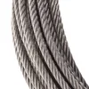A close-up view of a coiled stainless steel cable. Produktbild-Vorschau