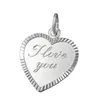 Anhänger 20x17mm Herz mit Gravur -I love you- Silber 925 Produktbild-Vorschau 1