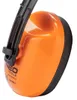 A close-up of an orange ear defender with black trim and a black headband. Produktbild-Vorschau