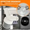 A close-up of a washing machine drain adapter with a diagram showing its 'Y' shape and connection to hoses. Produktbild-Vorschau