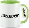Huuraa Kaffeetasse Hallodrie Schriftzug 330ml Grün Keramik Produktbild-Vorschau 1