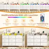 Commode COSTWAY, meuble de rangement avec éclairage LED, Voir les images du produit 5