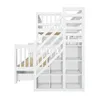 A white bunk bed with stairs and built-in shelves, shown from the side. Anteprima dell’immagine prodotto